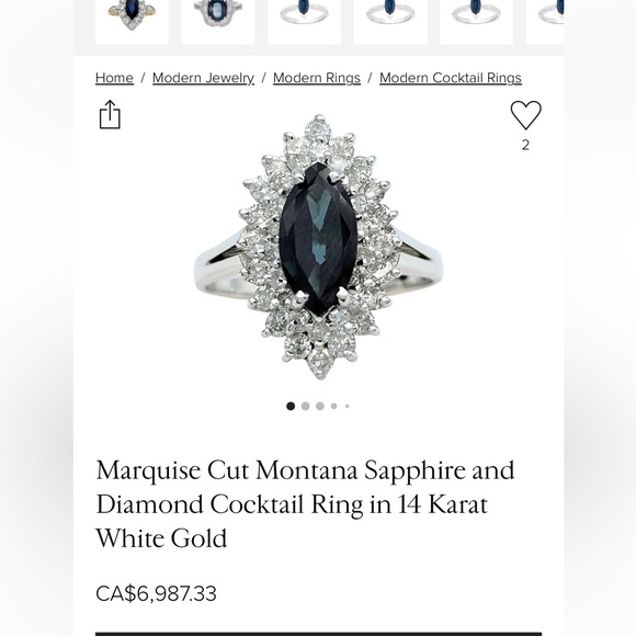 18K White Gold Sapphire & Diamond Engagement Ring - Picture 10 of 16